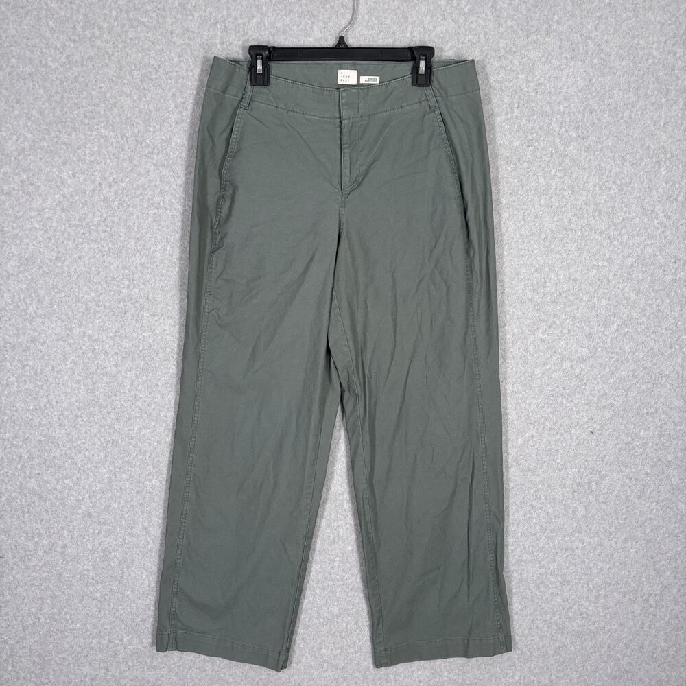 A New Day Pant 12 Green Wide Leg Stretch Trouser Utility Academia Minimal Quiet